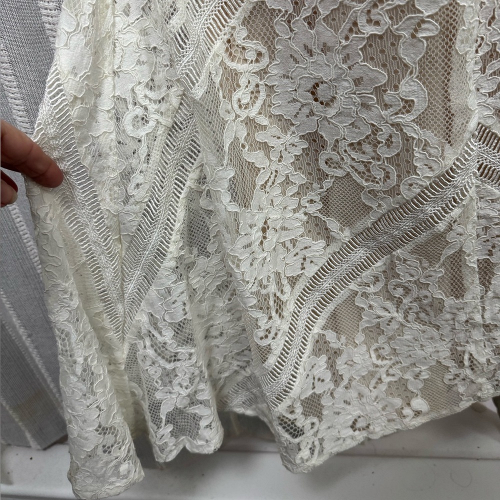 Lulu's Promise My Heart‎ Strapless Lace Dress in Cream Wedding Formal size L NWT - Picture 6 of 16